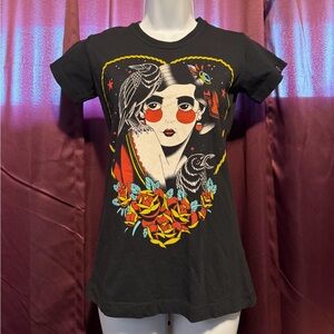 Liquor Brand Crows Top T Shirt Black New